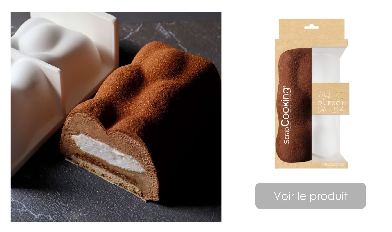 Recette bûche ourson guimauve moule silicone - ScrapCooking